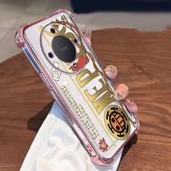 Casing For Honor X9A 5G X9B Luxury Soft Air Bag ShockProof INS Anime One Piece Golden LOGO Phone Cas