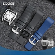 Watch Strap for Cartier Santos Sandoz Santos 100 Silicone Watch Strap Rubber Men and Women Black 20 23mm