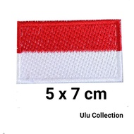 MERAH Red and White Flag Bet 5 x 7 cm