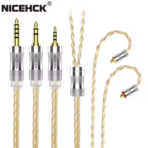NICEHCK C8s-1 Earbud Cable 8 Core Silver Plated Copper 3.5mm/2.5mm/4.4mm MMCX/NX7/QDC/0.78 2Pin Repl