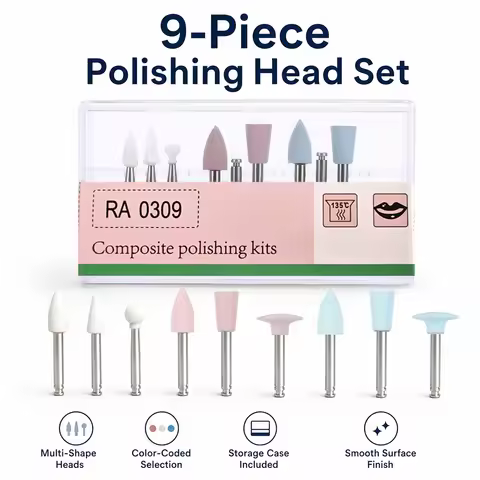 9Pcs Laboratory White Arkansas Stone Polishing Kit RA 0309 Latch Shank 2.35mm Precision Grinding Fin