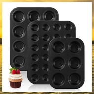 3 Pack Nonstick Muffin Pan Carbon Steel Cupcake Pan Cake Baking Mold Muffin Tin Easy to Clean Muffin