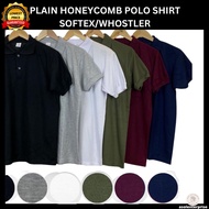 Unisex Plain Polo Shirt  Softex  Honeycomb  Black Gray White Navy Blue Maroon Safari