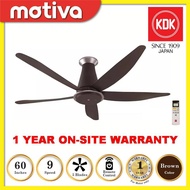 KDK K15YX RBR 60inch Ceiling Fan - Kaze DC Motor (BROWN) [1 YEAR ON-SITE WARRANTY]