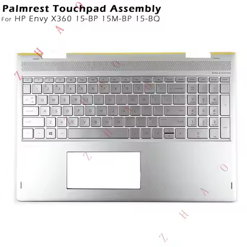 Z For HP Envy X360 15-BP Palmrest Backlit Keyboard Silver 934640-001 Upper Case