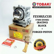 FZ150I/LC135 RACING BLOCK+FORGED PISTON 57MM(DOME) KIT SET TOBAKI ORIGINAL