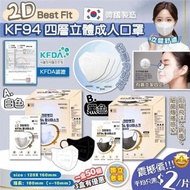 🦋(現貨)2D Best Fit KF94 四層立體成人口罩(1盒50個)