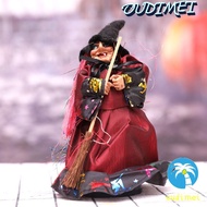 OUDIMEI Halloween Witch Ornaments, DIY Witch Broom Witch Figurines, Cartoon Handmade With Broom Witc