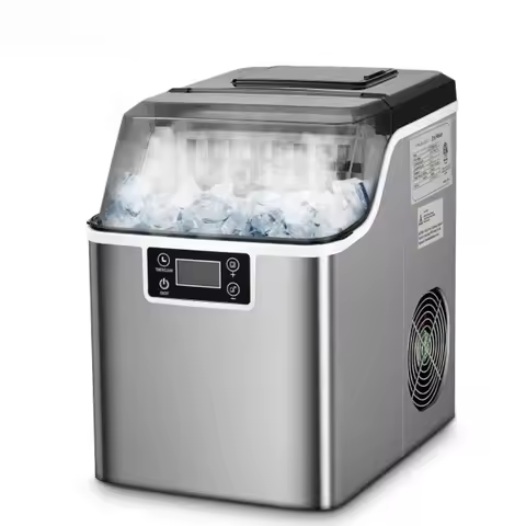 12Kg/24H Portable Ice Maker Self-Cleaning Countertop Ice Machine 2 Sizes Bullet Ice Cubes for Home K