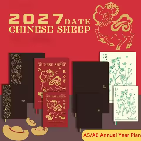 Kinbor 2027 Daily Planner A5 A6, Full Year One Page Per Day Agenda Notebook Tomoe River Paper Monthl