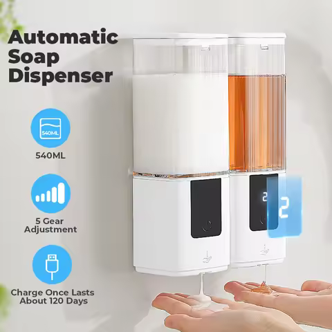 Automatic Liquid Soap Dispensers Kitchen Bathroom Rechargeable Sensor Smart Hand Sanitizer Shampoo D