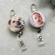 客製化 | 麂皮 不鏽鋼伸縮扣 護士夾/證件夾/鑰匙扣+防水證件套