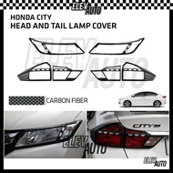 Honda City GM6 2014 2015 2016 Carbon Fiber Headlamp & Taillamp Trim Head Lamp Tail Lamp Cover Honda 