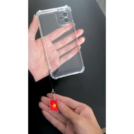 Red Flag Keychain with Yellow Star - Mini Flag Charm - Keychain Card for decoration