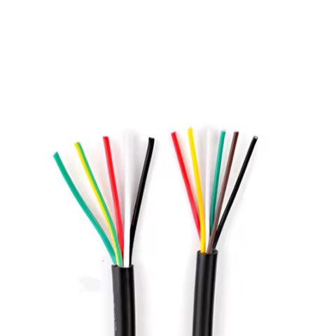 18 AWG 0.75MM2 2/3/4/5/6/7/8/10/12/14/16/ Cores Pins Copper Wire Conductor Electric RVV Cable Black