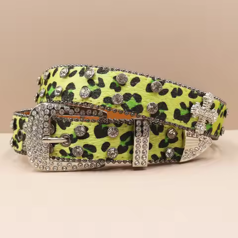 3.3cm Leopard print Berlian Eropa Dan Amerika Cross Border, Bertatahkan Berlian Pria, Berlian Berkil