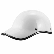 Motorcycle Helmet Bike Bicycle Baseball Cap Helmet Half Helmet for Men Women Adults (White)