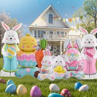 Large 150cm Easter Standing Balloon with Base, 59inch Bunny Easter Chick Egg Balloons for Happy East