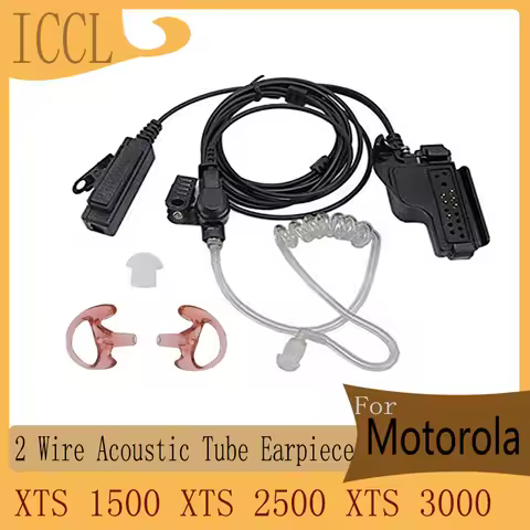 RISNEK-Walkie Talkie Earpiece,Acoustic Tube Headset,Noise Reduction,Compatible with Motorola XTS1500
