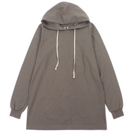 สภาพดีเยี่ยม ▼ เสื้อฮู้ดแขนยาวทรงโอเวอร์ไซส์ผ้าฝ้าย Rick Owens รุ่น RU01C4285 สีเทาเข้ม ไซส์ S ผลิตใ