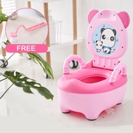 Kids Potty Toilet Cute Baby Potty Portable Childrens Train Toilet with Backrest Toddler Bowl Urinal