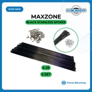 MAXZONE 72pcs Black Spokes + Nipples | MTB/Road Bike | 29er / 700c