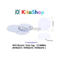 NFC Round / Coin Tag : 13.56MHz  (NTAG213 / NTAG215 / NTAG216)