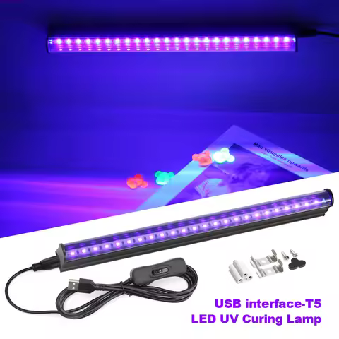 1/2Pcs Black Light LED UV Lamp Gel T5 Tube 5V USB Plug Ultraviolet Light LED Stage Blacklight UV LED