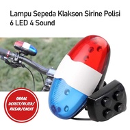 [RIJEK Sale] 6 LED 4 Sound Police Siren Horn Bicycle Headlight - JY-325B