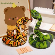 PIXELGLOW Snake Plush Toy, Sticking Tongue Colorful Boa Plush Doll, Kids Toy Fluffy Soft Long Boa Sn