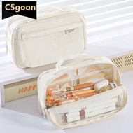 C5GOON Transparent Magnetic Standable Pencil Case Large Capacity Stationery Bag Ins Style High Value
