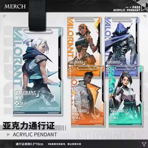 Valorant Omen Jett‌ Reyna Yoru Fade Cosplay Anime Acrylic Key chain pendant Accessories backpack Key