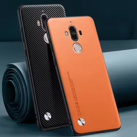 Luxury PU Leather Case For Huawei Mate 9 Back Cover Matte Silicone Shockproof Full Protection Phone 