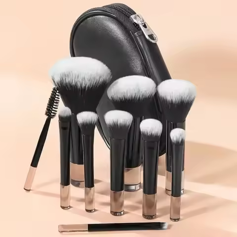 10Pcs/Bag Mini Makeup Brush Set Powder Eyeshadow Foundation Blush Blender Concealer Beauty Makeup To