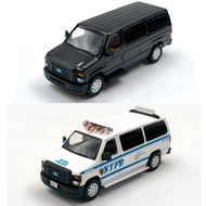 596 1: 64 Ford E350 VAN NYPD NYPD Black Casual Clothes VAN Alloy Car Model Ornaments