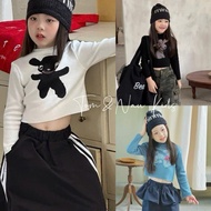 AT18-[tomnaukid] Áo thun dài tay cổ cao in hình viền sọc tay cho bé size từ 9-36Kg