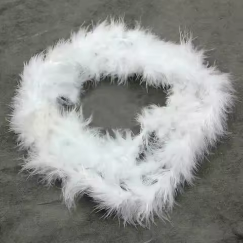 High Quality 2M Christmas Tree White Feather Boa Strip Xmas Ribbon Party Garland Decor