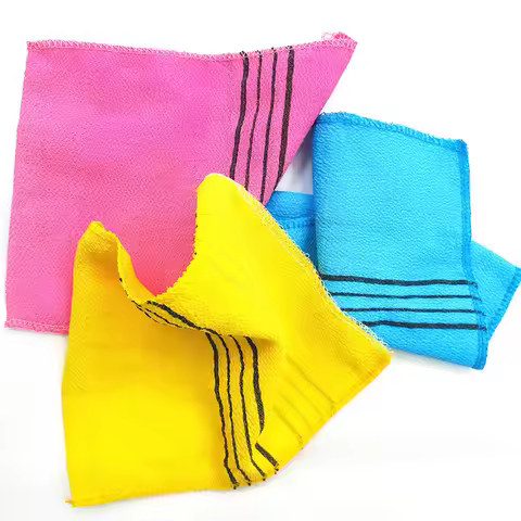 1pc Korean Exfoliating Bath Pad Towel Asian Exfoliating Bath Washcloth Body Scrub Shower Double Side