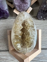 高貨 水晶龍蛋 黃水晶  透光 全拋水晶背