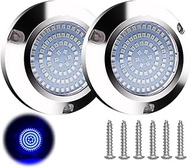 2PCS 3.7" Marine Boat LED Lights, 45W 90 LED Ultra Bright White Light, 10-30V IP68 Waterproof 316 St