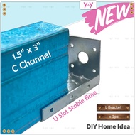 Y&Y Eco 1.5" x 3" C Channel Wall Mount Roofing L Bracket / L Connector / Tapak Besi L C Channel