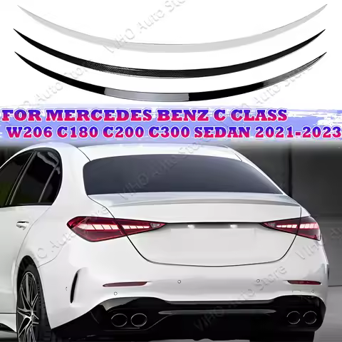 Exterior Part Rear Sport Spoiler Wing Styling Facelift for Mercedes Benz W206 C Class 4 Door C200 C2