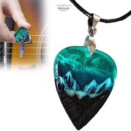 STARYSWAY Guitar Pick Necklace, Handmade Retro Resin Guitar Pick, Creative Resin Presents Heart Neck