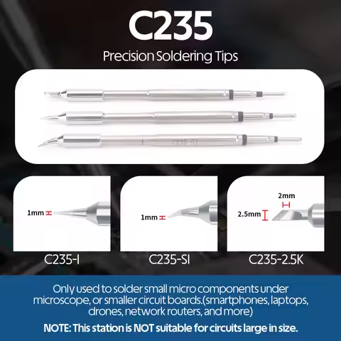 WEP C235 Cartridge Soldering lron Tips Replacement For Soldering Station 928D-VI 982-VI 982-VI1 982-