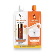 [1 Box/6 Sachets] Double Vit C 2 STEP Whit Nong Chat VC Bio Face Advanced Pre-Serum + Whitening Crea