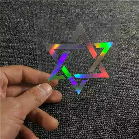 Car personality sticker seven-color laser six-pointed star hf modified headlights motorcycle scratch