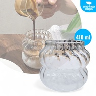 Aesthetic Glass Coffee Tea Wave Stripe Shape - GK24 - Transparent