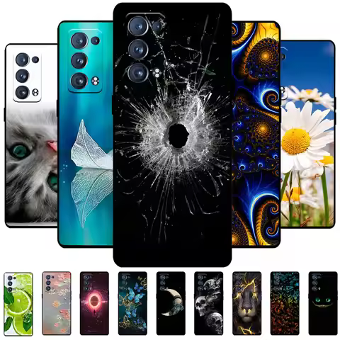 For OPPO Reno6 Z Cases Reno6 5G 6 Pro+ Black Soft TPU Silicone Cover For OPPO Reno 6 Pro Plus Phone 