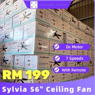 Sylvia Brand 56” Dc Motor Ceiling Fan With Remote / KIPAS SILING