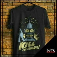 Futurama Kill All Human Black T-Shirt Size XS-6XL
